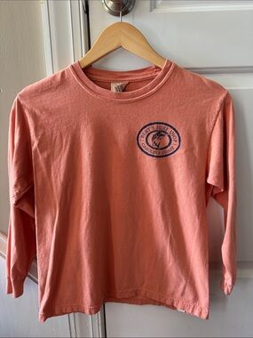 Kids Long-Sleeve Coral Bert’s Surf Shop Comfort Colors Tee